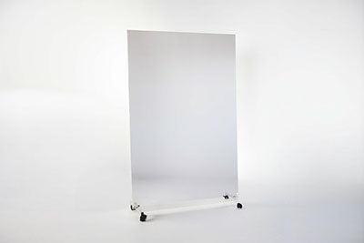 LiteMirror Glassless Mirror, Rolling Stand and Whiteboard Back Panel, 48" W x 84" H — for Therapy and Rehabilitation Programs