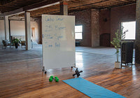 LiteMirror Glassless Mirror, Rolling Stand and Whiteboard Back Panel, 60" W x 84" H — for Therapy and Rehabilitation Programs