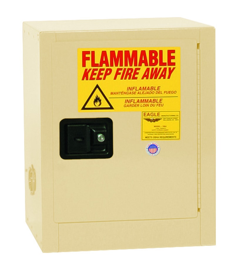Justrite 1900X Bench Top Flammable Liquid Cabinet 1 Shelf 1 Door Self Close, 2 Gallon