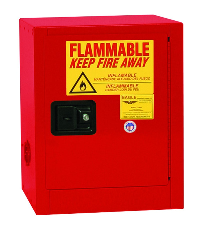 Justrite 1900X Bench Top Flammable Liquid Cabinet 1 Shelf 1 Door Self Close, 2 Gallon