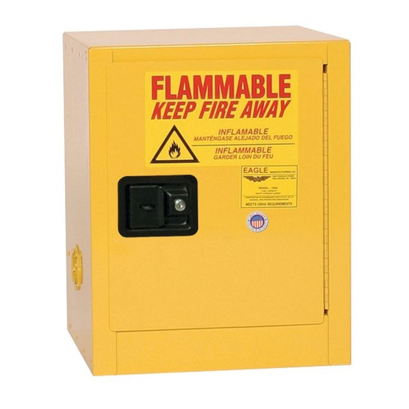 Justrite 1900X Bench Top Flammable Liquid Cabinet 1 Shelf 1 Door Self Close, 2 Gallon