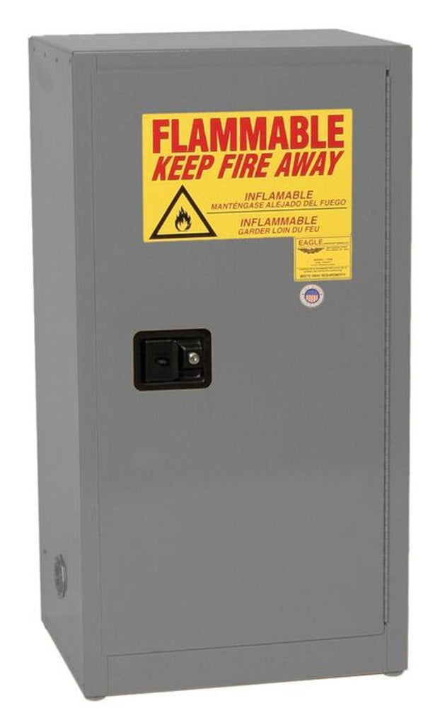 Justrite 1905X Space Saver Flammable Liquid Cabinet 1 Shelf 1 Door Self Close, 16 Gallon