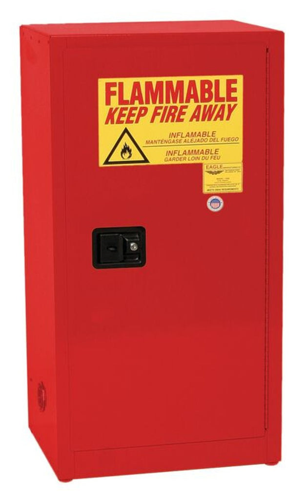 Justrite 1905X Space Saver Flammable Liquid Cabinet 1 Shelf 1 Door Self Close, 16 Gallon
