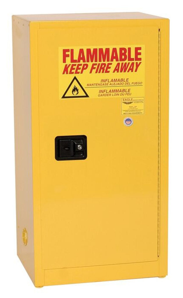 Justrite 1905X Space Saver Flammable Liquid Cabinet 1 Shelf 1 Door Self Close, 16 Gallon
