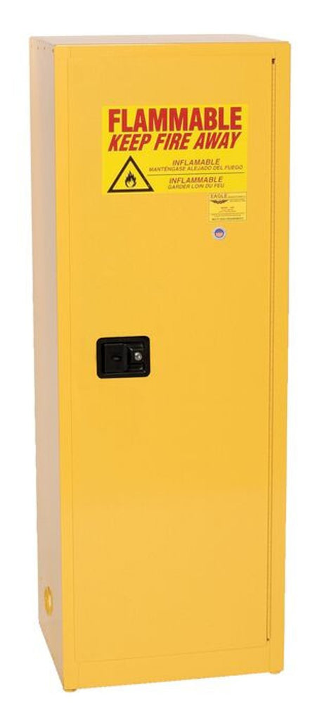 Justrite 1923X Space Saver Flammable Liquid Cabinet 24 Gallon 3 Shelves 1 Door Manual Close