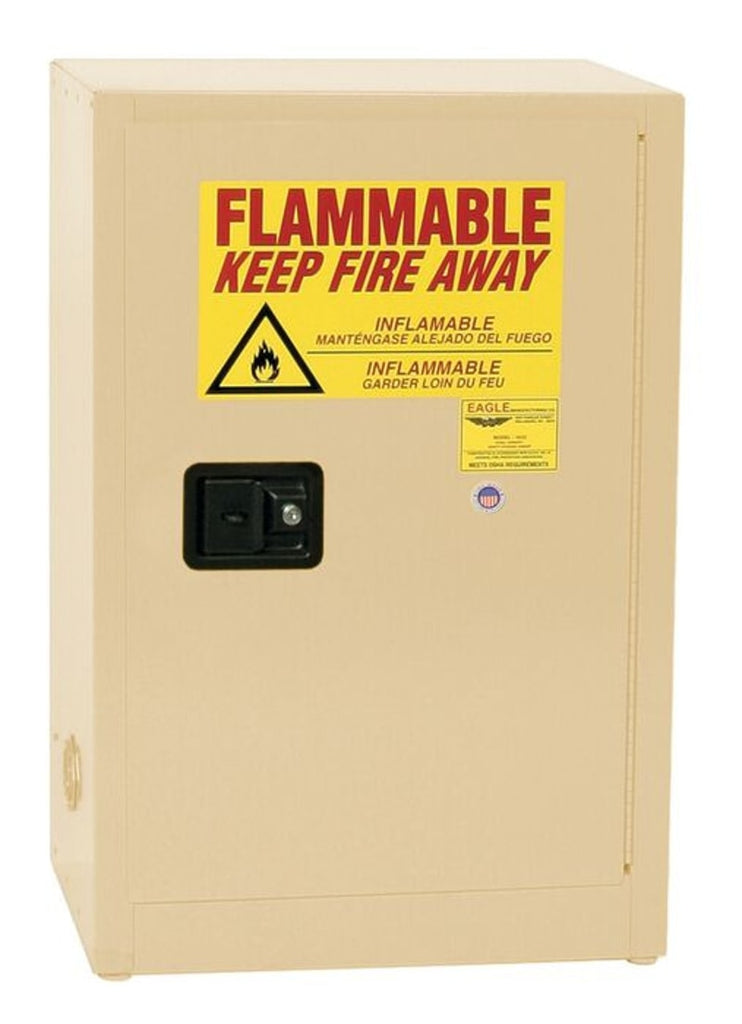 Justrite 1905X Space Saver Flammable Liquid Cabinet 1 Shelf 1 Door Self Close, 16 Gallon