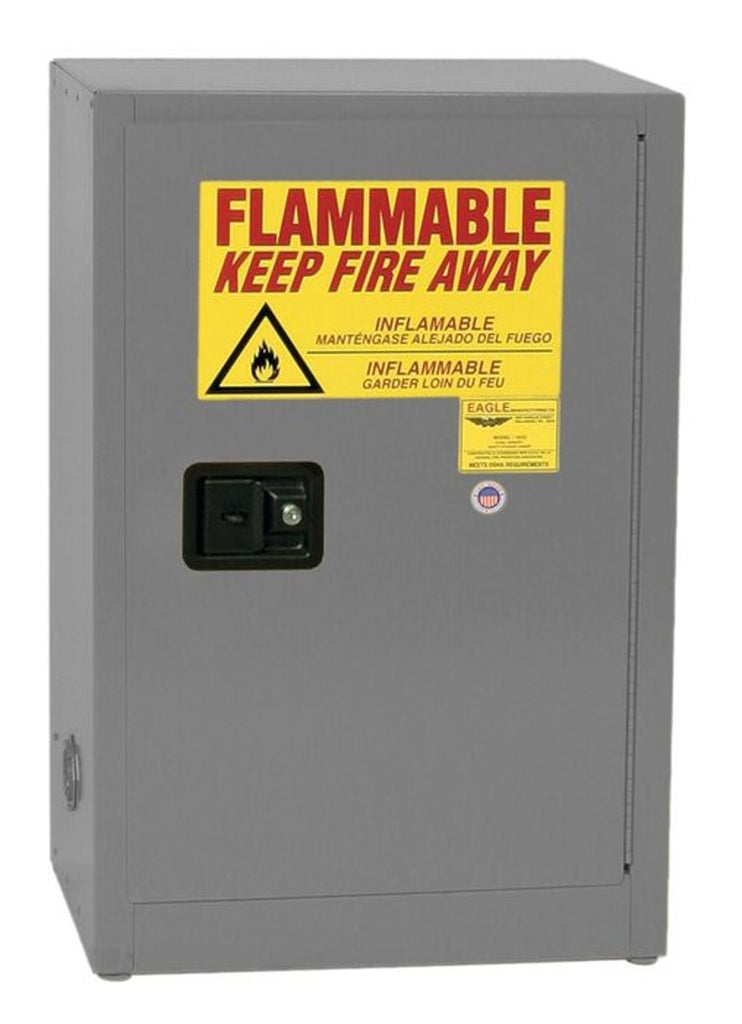 Justrite 1905X Space Saver Flammable Liquid Cabinet 1 Shelf 1 Door Self Close, 16 Gallon