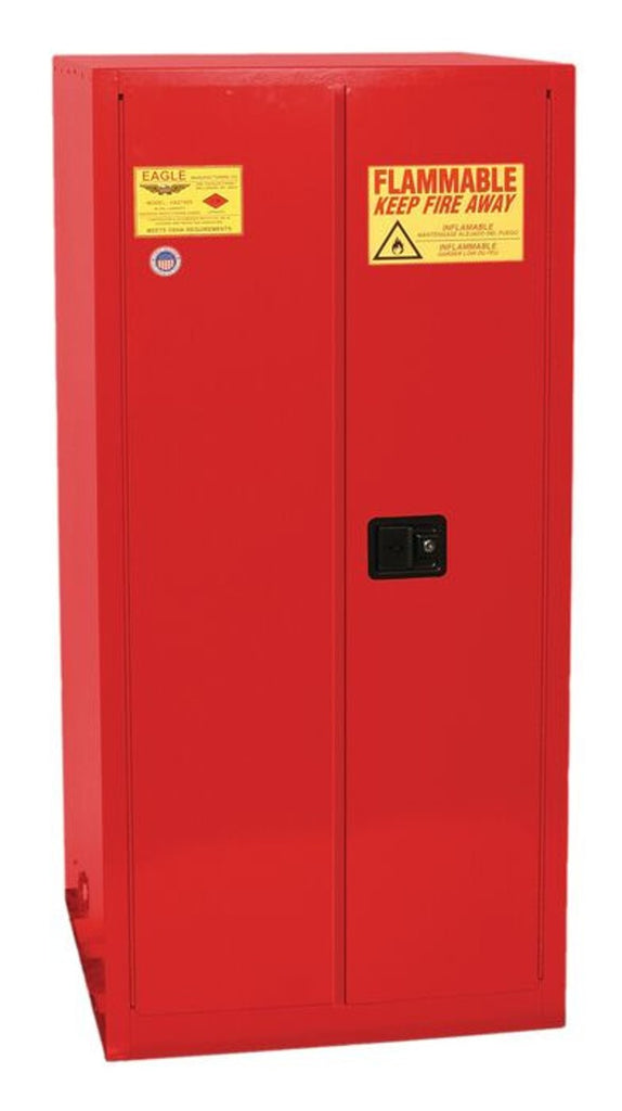 Justrite 1926X One Drum Vertical Safety Cabinet 55 Gallon 1 Shelf 2 Door Manual Close