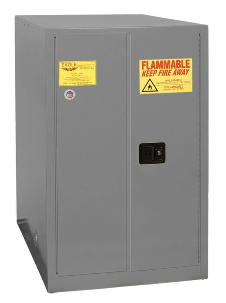 Justrite 1928X One Drum Horizontal Safety Cabinet 55 Gallon 2 Door Manual Close