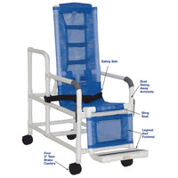 MJM International 193-TIS Tilt Shower Chair With Open Front Soft Seat