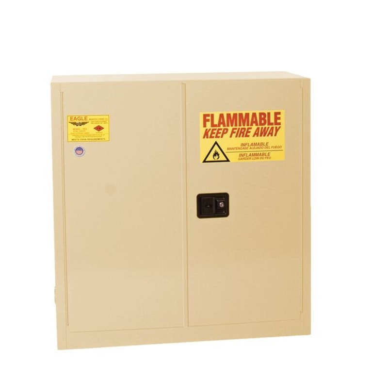 Justrite 1932X Flammable Liquid Cabinet 30 Gallon 1 Shelf 2 Door Manual Close
