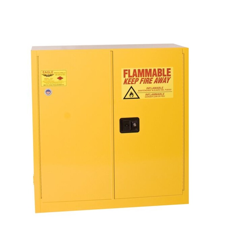 Justrite 1932X Flammable Liquid Cabinet 30 Gallon 1 Shelf 2 Door Manual Close
