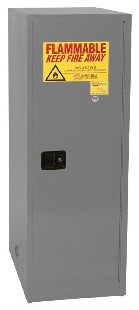 Justrite 1946X Deep Space Saver Flammable Liquid Cabinet 48 Gallon 3 Shelves 1 Door Manual Close