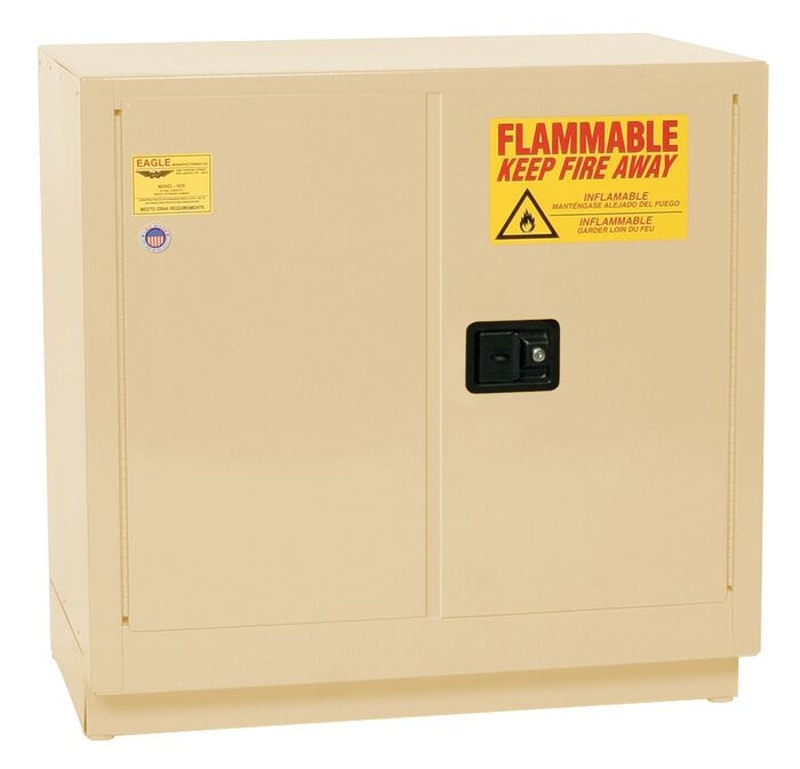 Justrite 1971X 22 Gallon Fire Cabinet 1 Shelf 2 Doors Manual Close Under Counter