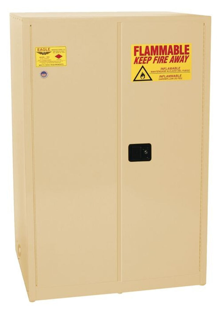 Justrite 1947X Flammable Liquid Cabinet 2 Shelves 2 Door Manual Close, 45 Gallon