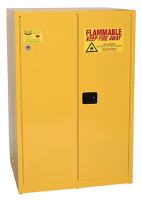 Justrite 1947X Flammable Liquid Cabinet 2 Shelves 2 Door Manual Close, 45 Gallon