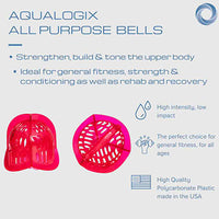 Hydrorevolution Aqualogix, Medium Resistance, Training Bells, Pink — for Aquatic Therapy in Clinical and Institutional Care