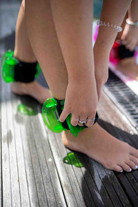 Hydrorevolution Aqualogix, Low Resistance, Training Fins, Green — for Aquatic Therapy in Clinical and Institutional Care