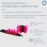 Hydrorevolution Aqualogix, Medium Resistance, Training Fins, Pink — for Aquatic Therapy in Clinical and Institutional Care
