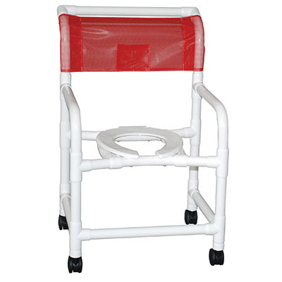 MJM International wide shower chair (22"), twin casters (3") — for Safe Bathing and Hygiene