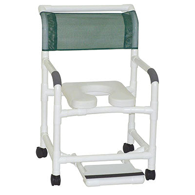 MJM International deluxe shower chair (22"), twin casters (3") — for Safe Bathing and Hygiene