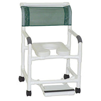 MJM International deluxe shower chair (22"), twin casters (3") — for Safe Bathing and Hygiene