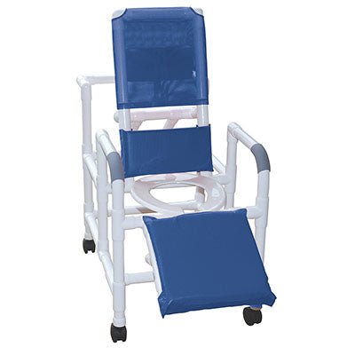 MJM International reclining shower chair, deluxe elevated leg extension — for Electrotherapy Pain Management