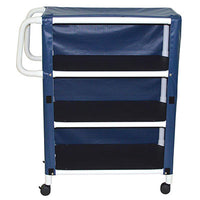 MJM International 3-Shelf utility / linen cart with mesh or solid vinyl cover — for Storage in Clinical and Institutional Care