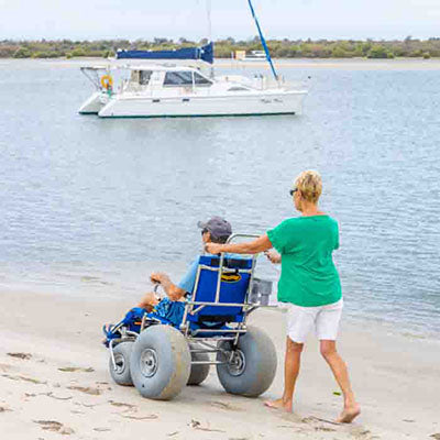 Wheeleez Sandcruiser All-Terrain Beach Wheelchair — for Mobility and Patient Transport