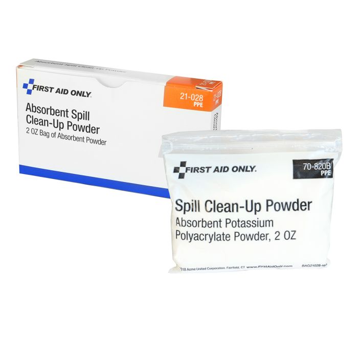 First Aid Only Spill Clean-Up Powder (2 oz.) | High-Efficiency Liquid Solidifier for Biohazard Mitigation