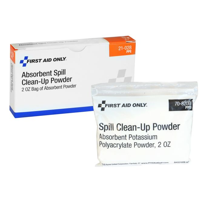 First Aid Only Spill Clean-Up Powder (2 oz.) | High-Efficiency Liquid Solidifier for Biohazard Mitigation