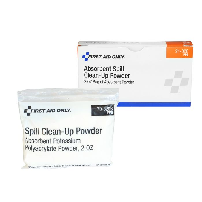First Aid Only Spill Clean-Up Powder (2 oz.) | High-Efficiency Liquid Solidifier for Biohazard Mitigation