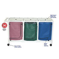 MJM 62.5" x 22.5" Triple Hamper, 25.71 Gal Capacity