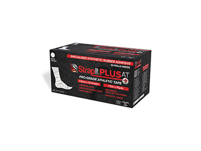 Strapit Plus with AT Tape, 2 in x 10 yds, Case of 6 Rolls — for Athletic Taping and Joint Support