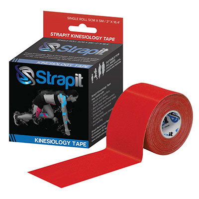 Strapit Kinesiology Tape, 2 in x 5.5 yds, Red — for Athletic Taping and Joint Support