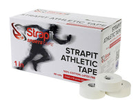 Strapit Athletic Tape, 1" (25 mm) Roll, Box of 48 — for Athletic Taping and Joint Support