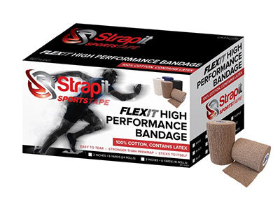 Strapit Flexit Cohesive Prewrap, 2 in x 6 yrd Roll, Case of 24 Rolls, Tan — for Athletic Taping and Joint Support
