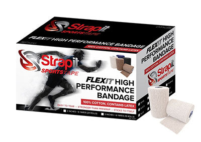 Strapit Flexit Cohesive Prewrap, 3 in x 6 yrd Roll, Case of 16 Rolls, White — for Athletic Taping and Joint Support