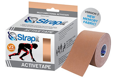 Strapit Activetape V2 with Memory Fabric, 2 in x 5.5 yds, Flesh — for Athletic Taping and Joint Support
