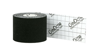CanDo Kinesiology Tape, 2" x 16.5 ft, Black, 10 Rolls — for Athletic Taping and Joint Support
