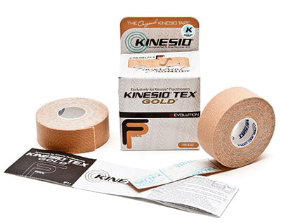 Kinesio Tape, Tex Gold FP, 1" x 5.5 yds, Beige, 1 pkg of 2 Rolls — for Athletic Taping and Joint Support