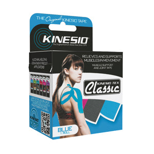 Kinesio Tape, Tex Classic, 2" x 4.4 yds, Blue, 6 Rolls — for Athletic Taping and Joint Support