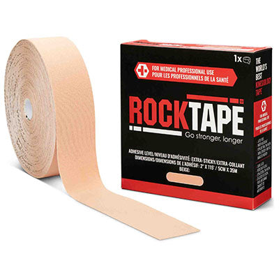 RockTape Bulk Roll, Extra-Sticky Adhesive, Beige 2" x 115' — for Athletic Taping and Joint Support