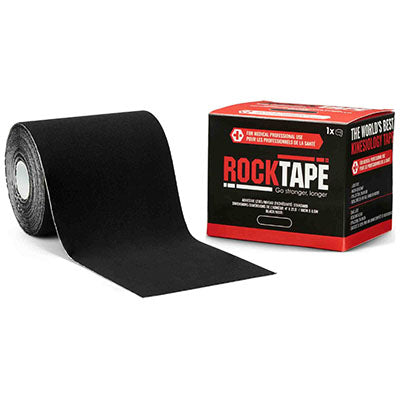 RockTape Mini Big Daddy, Standard Adhesive, Black, 4" x 21.5' — for Athletic Taping and Joint Support