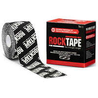 RockTape Roll, Standard Adhesive, Black Logo, 2" x 21.5' — for Athletic Taping and Joint Support