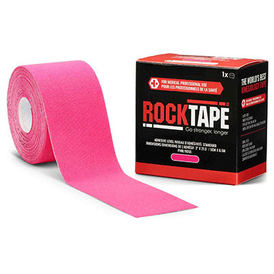 RockTape Roll, Standard Adhesive, Pink, 2" x 21.5' — for Athletic Taping and Joint Support