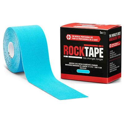 RockTape Roll, Standard Adhesive, Blue, 2" x 21.5' — for Athletic Taping and Joint Support