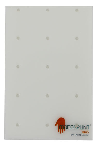 Manosplint Ohio Perf White 1/8" x 12" x 18" 1% Perf White, 1 sheet — for Splinting and Support Care