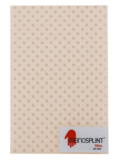 Manosplint Ohio S Perf 1/8" x 12" x 18" 19% Perf Beige, 1 sheet — for Splinting and Support Care