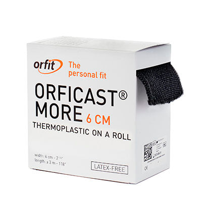 Orfit Orficast More Thermoplastic Tape, 2" x 9', Black, Case of 6 — for Athletic Taping and Joint Support